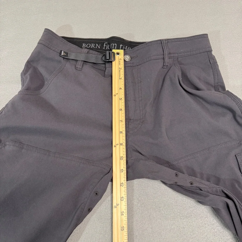 Prana Zion Cargo Pants Mens 33x30 Gray Nylon Stretch Hiking Climbing Outdoor